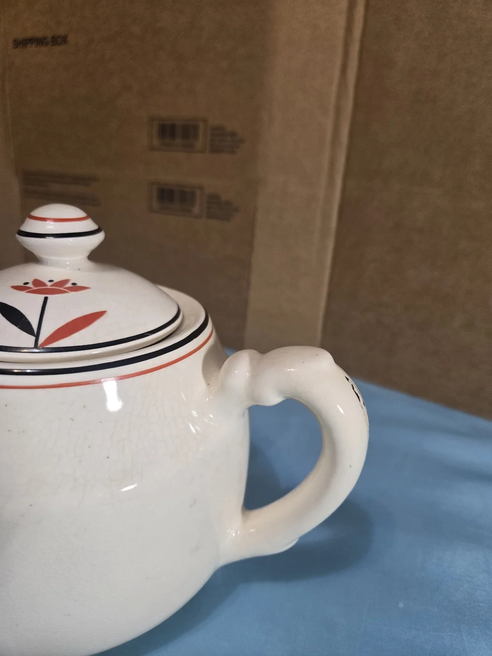 Vintage Harker Hot Oven Tea Pot 1930s Art Deco Design